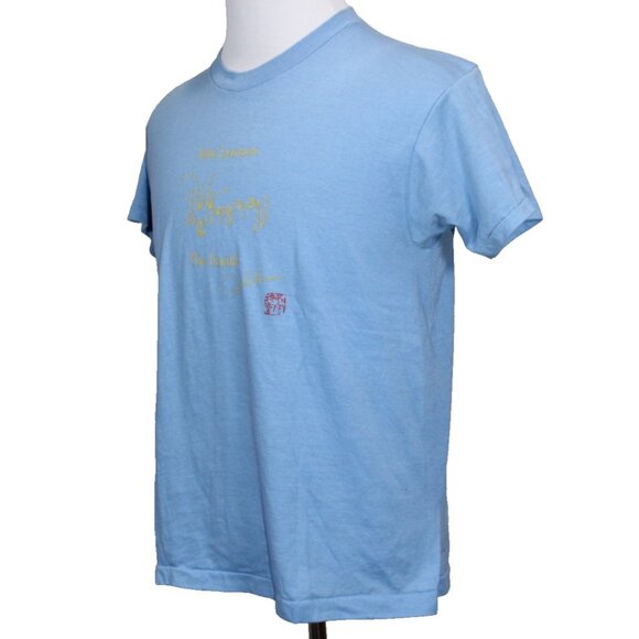 Vintage John Lennon “Bag One” Art Tee Sketch T-Shirt Blue Small USA 70s Beatles - Picture 5 of 8